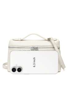 Dedoo Solid Color Lychee Texture PU Square Women's Crossbody Bag Small Wallet Daily Fashion Accessory (With Gift Bags) - White - View 10