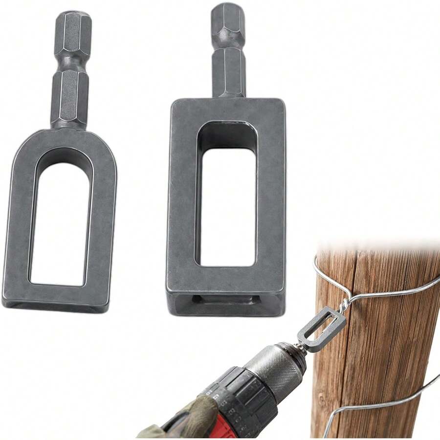 Electric Drill Wire Twisting Tool, Heavy Duty Wire  For Drill With 1/4" Hex Shank, Professional Wire Twisting Tool For Fencing, Rebar Tying, And Construction, Alloy Steel (2pcs) Y1QO - 1 - View 1