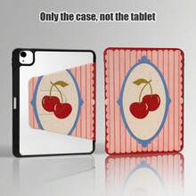 Pink Striped, Cherry And Other Pattern Painted Effect Tablet Protective Case, Built-In Pen Slot, With Stand, Suitable For Honor 8/9/10/X8/X8A/X9/X8Pro/X9Pro And Other Models, Compatible With Huawei MatePad Se 11 Inch/MatePad 11 Inch/11.5 Inch, MatePad Pro And Other Popular Models, Also Compatible With Xiaomi, Apple 10th/11th Generation 2025 (A16), Galaxy Tab A7/A9 And Other Popular Models - Style 12 - View 5