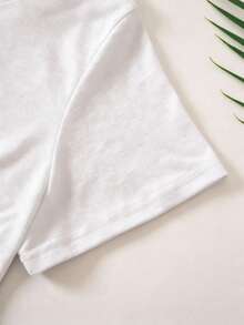 T-Shirt With Heart And Letter Print - White - View 4