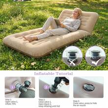 Outdoor Inflatable Mattress Multifunctional Portable Folding Camping Moisture-Proof Pad Bed Camping Sofa Bed - Triangle Back Air Mattress Without Pump - View 4