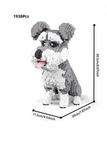 1938 Stücke Cartoon Hund Mikro Mini Blöcke, 3D Tier Spielzeug. Lebendiges Aussehen & helle Farben, mit Dackel, Schnauzer, Husky und Corgi. Großartig für Hundeliebhaber & Anfänger, fördert Flexibilität und Fantasie, ideal für Dekoration und Geschenke - Verschiedenfarbig - Übersicht 11
