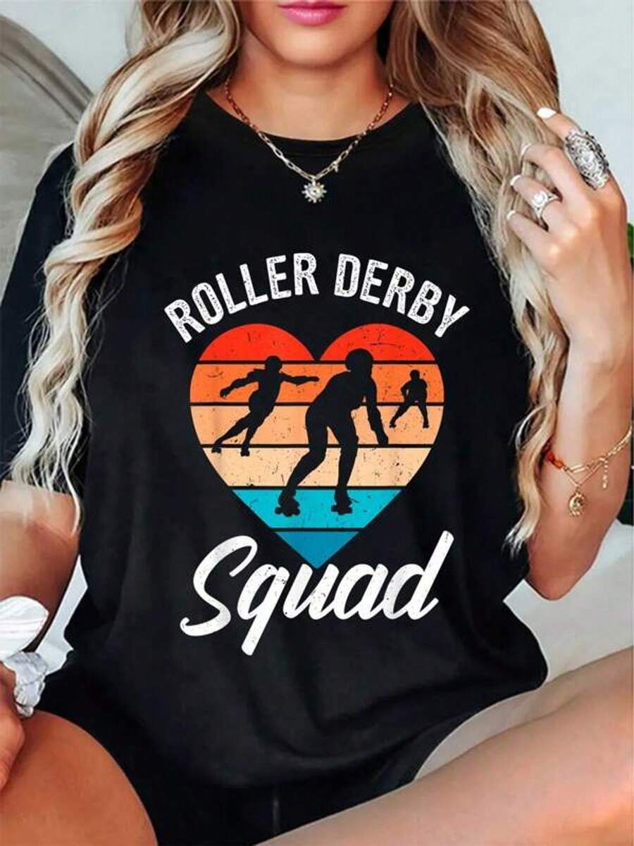 Rorskates Ror Skates Rink For Ror Derby  Camiseta Cuello Redondo Mangas Cortas Camisetara Mujer para Hombre Gráfico Camiseta Casual Tops