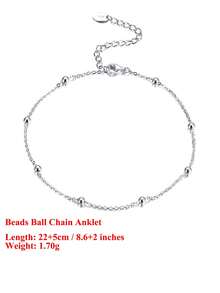 ORSA JEWELS 1pc 925 Sterling Silver 14K Gold Plated Geometric Chain Anklet, Minimalist Women's Ankle Jewelry, Suitable For Summer Beach, Wedding, Party, Banquet Gift - SA106 - View 13