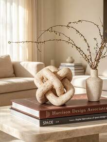 Resin Knot Sculpture, Modern Abstract Chain Statue, Suitable For Living Room Coffee Table, Bookshelf And Entryway Console, Nordic Style Interior Aesthetic Minimalist Home Decor - 1PC - View 6
