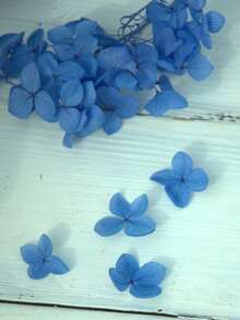 1 Caja de Flores Artificiales, Hortensias Falsas Multicolor - Perfectas para Manualidades DIY, Velas, Bodas, Proyectos Hechos a Mano, Navidad - azul real - Ver 3