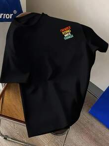 SOY MIKE, HACIENDO COSAS DE MIKE, camiseta personalizada y divertida con impresión a doble cara en la parte delantera y trasera, nueva camiseta de cuello redondo para hombre, top holgado de - Negro - Ver 2