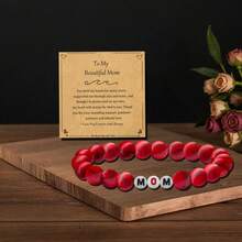 1pc Elegant Bohemian Style Women's Bracelet With MOM Letter Elastic Design, Ideal Birthday/Christmas Gift, Fashionable Casual Daily Wear - Bracelet - View 13