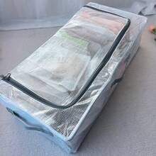 2件組/1件組 大號半透明PVC收納箱，可折疊床底滾輪收納桶，防水衣物與床上用品整理盒，底部滾輪省空間，適用於衣物、衣櫃、床底、櫃頂與宿舍收納 - 白色 - 查看 9