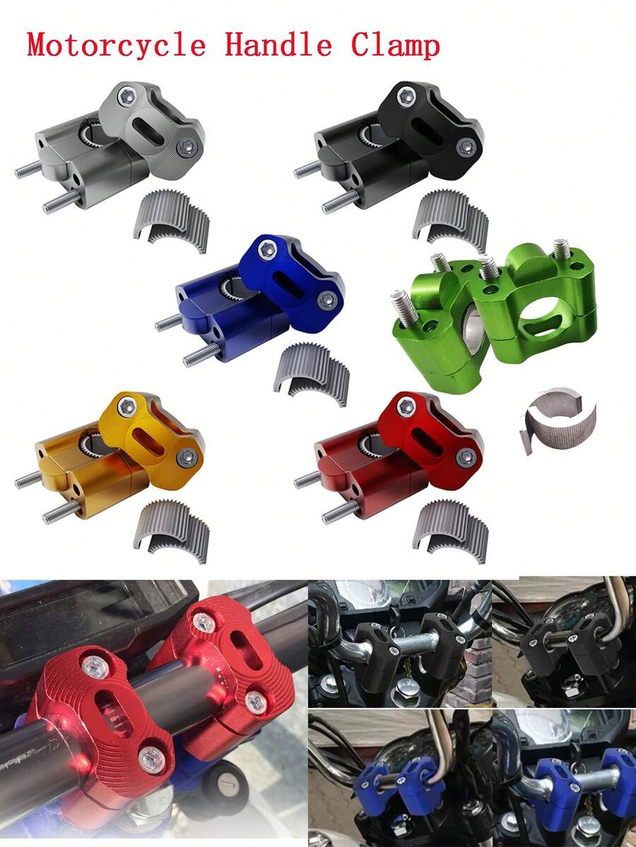 7/8" Motorcycle Handlebar Clamps Risers Adapter CNC Alloy Dirt Pit Bike ATV Motorbike Accessories Universal For BMW Suzuki - Variable Diameter Briquette - View 1