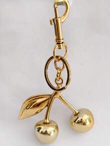 1pc Y2K Academy Style Cherry Zinc Alloy Keychain, Best Friend Design, Back To School Backpack Charm - Multicolor - View 5