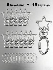 20/50/100pcs Heart-Shaped Swivel Clasp Keychain - Colorful Metal Spring Snap, Suitable For DIY Crafts, Jewelry, Lanyards And Accessories, Zinc Alloy Lobster Claw - Silver - View 19