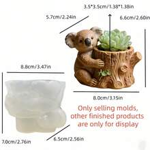SUPWANPENG 1pc Resin Silicone Mold Sitting Koala Hugging Tree Stump Shaped Flower Pot DIY Handmade Casting Mold, Can Make Flower Pot, Pen Holder, Key Storage Box, Compatible With Resin, Plaster, Clay, Cement, Concrete, Desktop Succulent Green Plant Decoration Ornament Mold, Perfect For Home Decor, Valentine's Day, Mother's Day, Father's Day, Christmas Gift Handmade Mold - No. BD0347 Mold - View 12