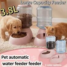 2 In 1 Gravity Pet Food Water Station, Durable PP Plastic No Battery Automatic Feeder Water Dispenser With Visible Storage For Small Medium Dogs Cats Puppies Indoor Daily Feeding - 3.8L - View 7