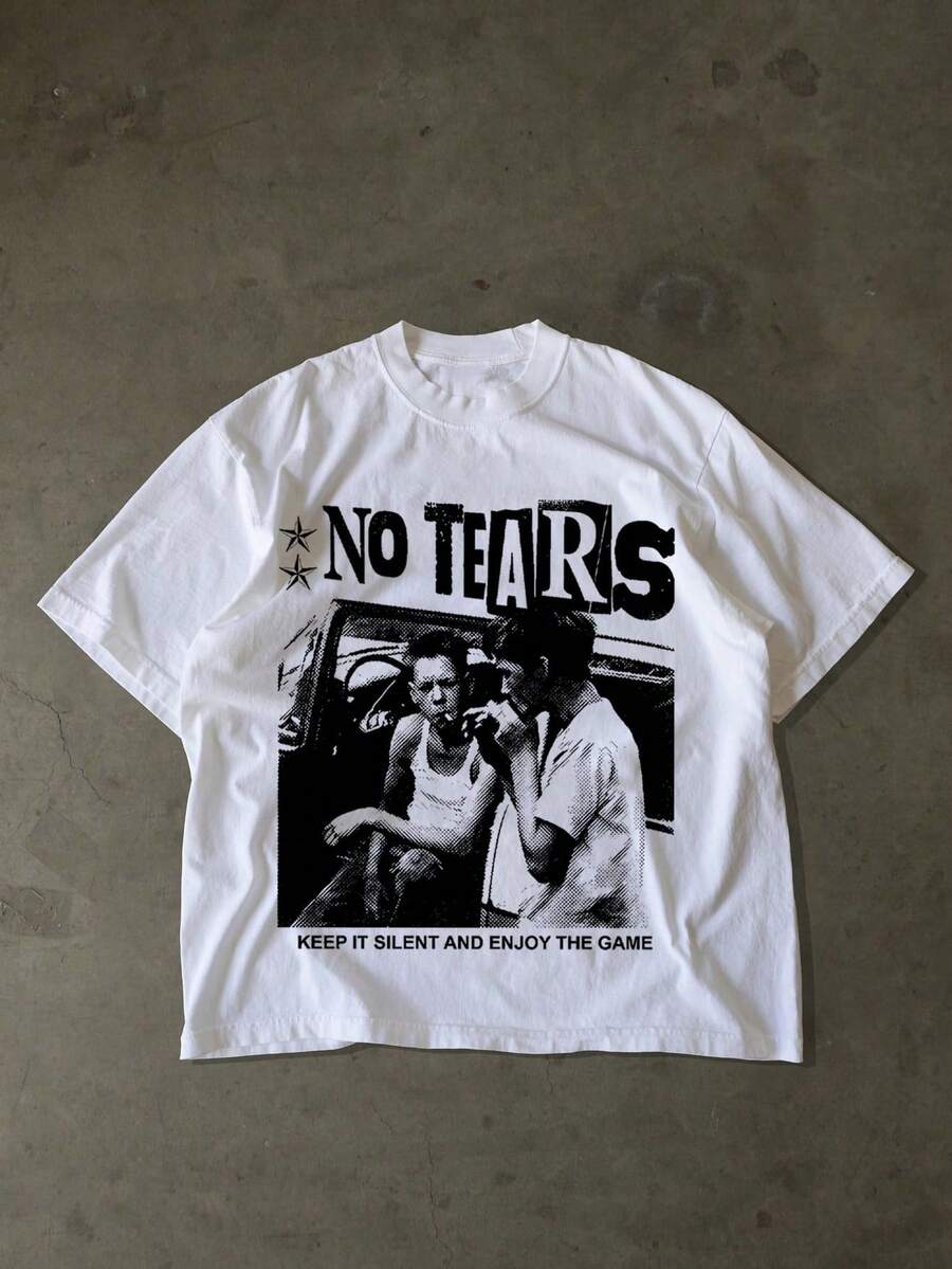 GUOSIYIA Herren neue Mode Hip Hop Stil bedrucktes T-Shirt2026 - Bianco - Visualizzare 1