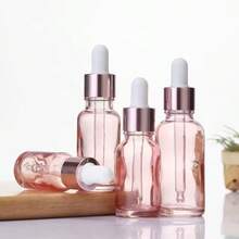 1pc Glass Dropper Bottle With Rose Gold Cap, Essential Oil Dispenser, Dropper Bottle, Cosmetic Travel Container Set With Glass Dropper, For Massage Oil And Liquid Storage - View 4