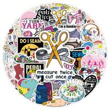 50pcs Vintage Painted Creative Sewing Enthusiast Cartoon Tailor Handmade Needlework Decor Skateboard Scrapbook Stickers - Sewing Enthusiasts - 2015 - View 6