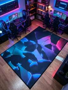 1pc Neon Geometric Fragment Floor Mat Decorative Rug, Bedroom Decor, Floor Mat, Carpet, Home Decor, Living Room Rug, Living Room Small Rug, Bedroom Rug, Living Room Home Decor, Outdoor Rug, Washable Rug - Multicolor - View 4