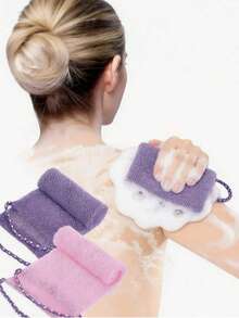 2pcs African Mesh Exfoliating Bath Sponge, Double-Sided Design, Gentle Or Strong Exfoliation, Effectively Cleanses Body, Suitable For Daily Use, Fits All Skin Types - Upgraded Version - View 2