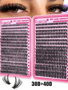 FQBFQB 680pcs Fluffy Cluster False Eyelashes 30D+40D 60D+80D 9-16mm, 3D Thickened, DIY Eyelash Extension False Eyelashes Suitable For Beginners, Single Cluster Eyelash Set For Daily Wear, Party, Date, Wedding - D - View 8