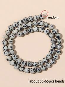Natural Dalmatian Jasper Multi-Shaped Diy Loose Beads Diy Jewelry Making For Bracelet Necklace Keychain Making Supplies Accessories 4 6 8 10mm - Black and White - View 18