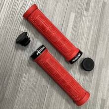 Anti-Slip Durable Bicycle Handlebar Grips, Double-Sided Textured Design, Straight Tube Ends With Locking Mechanism, Available In Black/Red/Blue/Purple/Orange - Multicolor - View 6