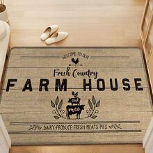 1pc, Home Decor, Farm Pattern Print, Linen Kitchen Rug, Kitchen Mat, Floor Mat, Bathroom Mat, Door Mat, 3D Print Rectangular, Suitable For Living Room, Bedroom, Hallway, Bathroom, Laundry Room - Polyester Rug, Suitable For Indoor And Outdoor Home Decoration - Multicolor - View 4