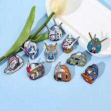 10pcs Gundam Enamel Brooch Set, Anime Robot Head Lapel Pin, Mobile Suit Gundam Metal Badge, Suitable For Backpacks And Jackets, Mecha Anime Fan Collection Gift - Multicolor - View 6