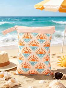 1pc Sun Print Waterproof Travel Storage Bag, Suitable For Beach Vacation - View 3