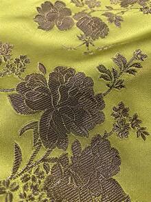 A Piece Of Brocade Silk Fabric With Floral Patterns, A High-Quality Material Suitable For Handcrafting. - Multicolor - View 3