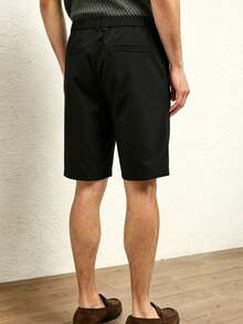 Men's Summer Minimalist Commuter Versatile Pleated Pocket Suit Shorts - Black - View 4