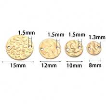 10pcs/Pack Stainless Steel Embossed Charm, Elegant Jewelry Decor For Earring, Clothes Accessories & Hair Ornament, Anti-Allergy And Color Retention - 10pcs/pack - View 10