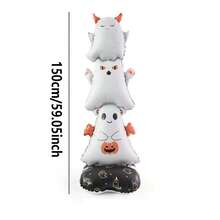 1pc Halloween Theme Base White Cute Little Devil Shaped Foil Balloon Halloween Atmosphere Balloon - View 5