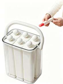 Detachable Popsicle Mold With Storage Box - 6-Cavity Reusable Silicone Mold, Portable Ice Maker, Reusable Ice Tray Mold For Making Drinks, Juices, Ice Cream, Cocktails And Coffee. Suitable For Home, Office, Bar, Club And Outdoor Summer Beverages, Kitchen Supplies - Multicolor - View 8