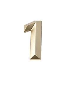 1pc 3D Matte ABS Digital Indicator Sign, Modern Style Pale Gold Geometric Shape, Self-Adhesive Back, No Drilling Required, Sun-Proof And Waterproof, Suitable For Office Doors, Conference Rooms, Office Buildings - House Number - View 5