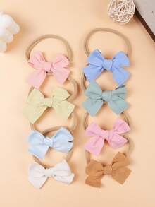 8pcs Girls Hair Accessories Set, Bow Hairbands, Sweet And Cute Hair Accessories, Suitable For Daily Use, Card Is For Photo Props, No Props Included In Shipment - Multicolor - View 8