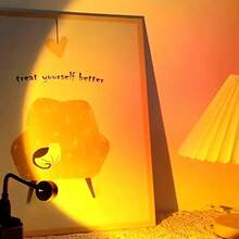 Sunset & Neon Blue Projection Light, USB Powered LED Mood Light, 360° Rotatable Atmosphere Lamp, Suitable For Room Aesthetics, Photography And Parties - Multi-color light - View 4