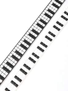 Men Y2K Piano Key Studded Belt Punk Streetwear Black White Waist Belt - Piano Key Rivet Strap - View 6