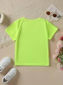 Camiseta de manga corta para niño con estampado de letras, ideal para uso casual al aire libre, modelo NY-DX5372 - Azul - Ver 10