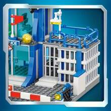 550pcs Blue City Police Pattern, Includes 2 Police Car Building Blocks, City Scene With Police Car And Accessories, Suitable For Handmade DIY Building Blocks, Birthday Gift, Christmas, Halloween Gift - Blue - View 6
