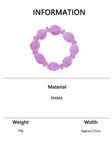 1pc/3pcs Vacation Style Glossy Jelly Acrylic Asymmetrical Texture Design Sweet Cool Girly Versatile Layered Bracelet - Multicolor - View 7
