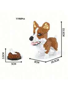 1938 Stücke Cartoon Hund Mikro Mini Blöcke, 3D Tier Spielzeug. Lebendiges Aussehen & helle Farben, mit Dackel, Schnauzer, Husky und Corgi. Großartig für Hundeliebhaber & Anfänger, fördert Flexibilität und Fantasie, ideal für Dekoration und Geschenke - Verschiedenfarbig - Übersicht 17