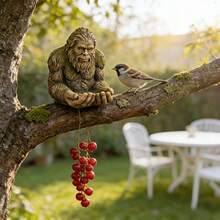 Comedero de pájaros único con diseño de Bigfoot, adecuado para pájaros silvestres, diseño peculiar de bosque que atrae talla grande pájaros a su jardín, duradero para uso al aire libre - A - Ver 4