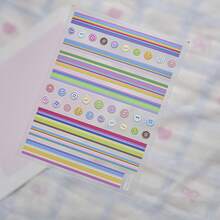1pc 5D Preppy Style Nail Stickers, Plaid And Button Nail Art Stickers, Self-Adhesive DIY Nail Decoration Accessories, Summer Minimalist Nail Decals, Suitable For Back To School, Casual And Daily Wear, Premium Nail Supplies For Women - Multicolor - View 13