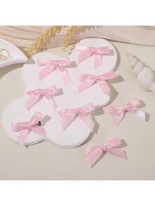 8pcs/Set Mini Pink Bow Hair Clip - Baby Pink - View 6