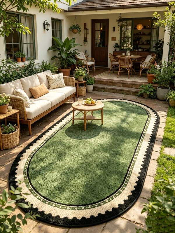 1pc Nordic Pastoral Vintage Emerald Green Bedroom Decorative Rug, French Romantic Wavy Lace Living Room Coffee Table Washable Rug, European Luxury High-End Atmosphere Bay Window Entryway Mat, Decorative Rug, Bedroom Decor, Small Rug, Rug, Home Decor, Living Room Rug, Living Room Small Rug, Bedroom Rug, Living Room Home Decor, Outdoor Rug, Enhance Home Style