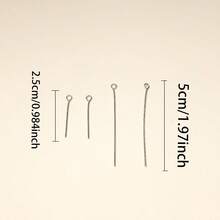 100/300 piezas Accesorios decorativos en caja de 9 pines, 26mm-50mm flexibles de 9 pines, adecuados para pulseras DIY, collares, aretes, manualidades y suministros de cuentas para colgantes - Aguja de nueve dígitos (K blanca) - Ver 4