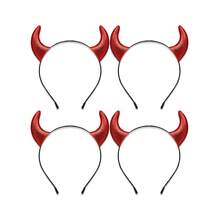 2件/4件黑色惡魔角髮箍，可愛韓日風紅色惡魔角髮夾配件，萬聖節適用 - 惡魔角 - 查看 13