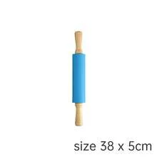 Non-Stick Silicone Rolling Pin Wooden Handle Pastry Dough Flour Roller Kitchen Cooking Baking Tool For Pasta Cookie Dough - S Green - View 8