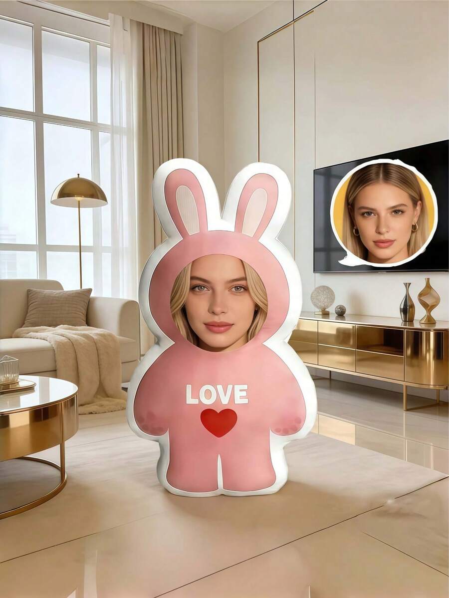 1件可客製化照片抱枕，情侶圖案靠墊，可客製化為生日派對、父親節、母親節、萬聖節、聖誕前夕、情人節、生日、個人紀念日、週年紀念、感恩節、復活節、愚人節、嘉年華、新居入伙、國定假日禮物